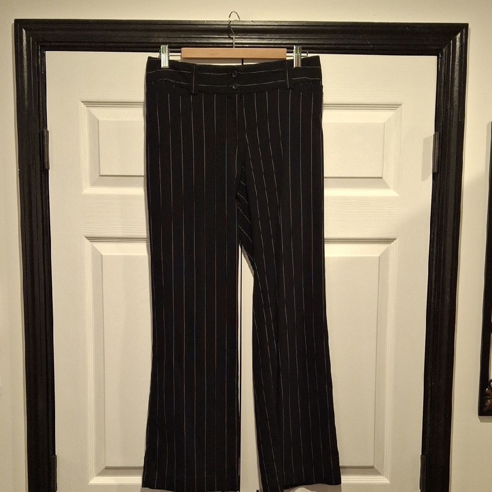 Express Corespondent Black Striped Women's Trousers